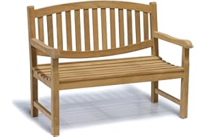 Jati Kennington Oval Teak 2 Seater FULLY ASSEMBLED 1.2m Garden Bench - (4ft) Garden Bench Brand, Quality & Value