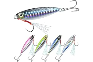 TRUSCEND Señuelos Giratorios para Pesca con Jig o al Agua Viva en Agua Dulce y Salada, Señuelos Rooster Tail para Trucha, Lubina, Lucioperca, Salmón y Lucio, Spinners de Pesca con Doble Cuchilla