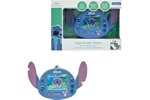 Lexibook - Disney Stitch - Ciberconsola portátil compacta, 50 Juegos, Pantalla LCD en Color, Funciona con Pilas, JL3180D
