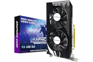 SHOWKINGS Radeon RX 580 8GB Graphics Card, 256Bit 2048SP GDDR5 AMD Video Card for Pc Gaming, DP HDMI DVI-Output, PCI Express 3.0 with Dual Fan for Office and Gaming