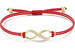Jrêveinfini Infinito Pulseras Mujer Plata de Ley 925 con 3A Circonia Cúbica, Pulsera Cuerda Hecha a Mano, Regalos Originales Ajustable 16+3cm