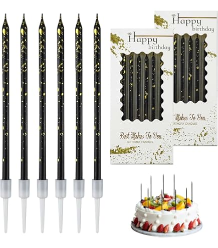 36 Pièces Bougie Anniversaire, Minces Longues Bougies