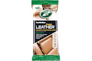 Turtle Wax Luxe Leather Wipes Car Interior Cleaner - Quick Easy 1 Step Solution Clean Condition & protect all Leather, Vinyl Rubber Non-greasy mula Removes Dirt Grime, 1.0 count, Pack of 24