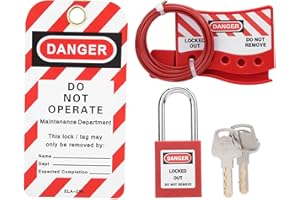 ASTIBYM Lockout Padlock, Lockout Tagout Lock Kit, Electrical Lockout/TAGOUT KIT Lockout Lock Set with Padlock Warning Label Key for Industrial, Locks and Accessories