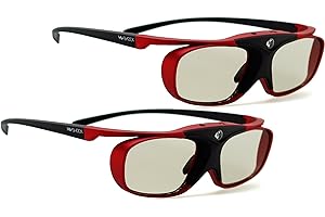 2x Hi-SHOCK RF Pro Scarlet Heaven | Gafas 3D activas compatibles con proyectores EPSON, JVC & SONY RF 3D [120 Hz | RF | recargables | 32g ]