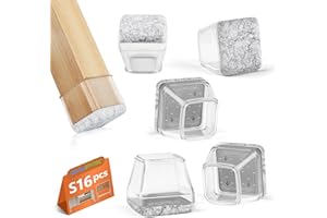 BAIPOK 16 Piezas Protectores de Silla, Fundas de Silicona para Piernas de Silla con Fieltro Envuelto, Almohadillas Protectoras para Pies de Muebles