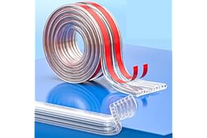 Meekye paraspigoli per bambini protezione bordi per bambini 5/3 metri con 4 protezioni bordi morbide, protezione angoli per bambini autoadesiva, L: 5 meter/W: 2,0x2,0