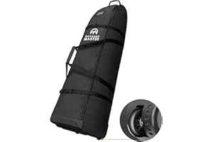 OutdoorMaster Borsa da golf imbottita da viaggio con ruote rinforzate, in tessuto Oxford 900D resistente, resistente all'usura e impermeabile, borsa da golf con lati morbidi