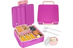 IJIAMY Brotdose Kinder mit Fächern, Bento Box Kinder mit 6 Fächern Lunchbox Kinder Auslaufsicher, Jausenbox Kinder für Mädchen & Jungen, Vesperdose, Perfekt für Schule