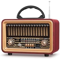 Radio Portable Vintage AM/FM/SW Avec Bluetooth & USB/TF - Batterie 1200mAh, Son Puissant | Pour Seniors, Maison, Voyage | Design Rétro Moderne