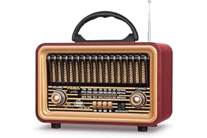 PRUNUS J-170 radio w stylu vintage AM FM SW, radio retro z akumulatorem 1200 mAh.