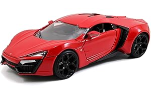 Jada Toys Fast & Furious Lykan Hypersport 253203003 Voiture Jouet de Die-cast, Portes ouvrantes, Coffre et Capot, échelle 1/24, Rouge