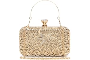 Miss Lulu Clutch Bags for Women Hard Shell Clutches Beading Dinner Bags Ladies Pures Evening Handbags With Detachable Chain