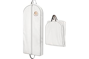 MISSLO 60" Cotton Dress Bag Covers for Women Travel, Breathable Long Garment Bag, Luxury Dress Carrier Hanging Clothes Covers Protector Bags for Fur Coat, Jacket, Suit