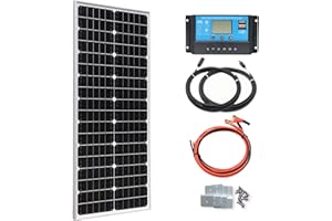 XINPUGUANG 50w 12v Kit Panneau Solaire Mono Photovoltaïque 18v Module 10A Contrôleur de Charge pour Bateau, Voiture, Camping-car, Maison, Jardin, Abri (watts, 50)