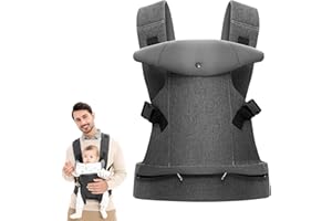 NASTOPEE Marsupio Neonato 0-36 Mesi, Marsupio per Neonati Ergonomico Porta Bebè Portaneonati Baby Carrier Fascia per Neonati Traspirante Fino a 30kg (Grigio)