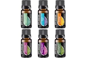 O'LINEAR Essential Oils Set - Top 6 (4 Oils & 2 Blends) Essential Oils for Diffusers for Home, Aromatherapy Humidifiers and Soul - Anxiety Relief, Sleep, Peppermint Oil, Orange, Lavender, Eucalyptus