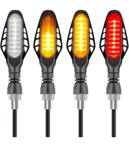 4PCS Clignotants LED Moto Flowing Mode - Feux Diurnes Et Feux De Frein 12V, Indicateurs Dynamiques