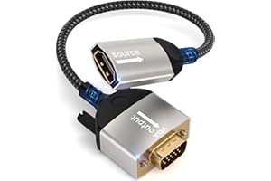 Lumivtx Adaptateur HDMI vers VGA,hDMI Femelle vers VGA mâle,Adaptateur hdmi unidirectionnel 1080p en Nylon tressé pour Ordinateur Portable,PC,clé TV,HDTV,Lecteur DVD,Moniteur,projecteur