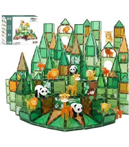 Magnetic Tiles, 121 PCS Magnetic Building Blocks for Kids, Magnet Building Set with 2 Car Bases & 26 Digital Cards, STEM Educational Construction Stacking Toys for Toddlers Boys Girls Aged 5 Magnetic Tiles, 121 PCS Magnetic Building Blocks for Kids, Magnet Building Set with 2 Car Bases & 26 Digital Cards, STEM Educational Construction Stacking Toys for Toddlers Boys Girls Aged 5