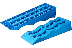 AUTOLIGHT 24 Lot de 2 cales de marche pour rampes - Pour caravane, camping-car, caravane, niveau UP - 61 x 21 cm - Bleu