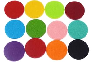 JULIE WANG Pack of (x60) Round 30mm Replacement Refill Pads Mixed Colors Aromatherapy Essential Oil Diffuser Locket Necklace Felt Pads Thickened Highly Absorbent Craft Making Accessories