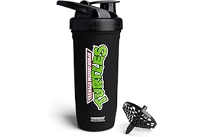 Smartshake TMNT Reforce Stainless Steel Protein Shaker Bottle - Non Insulated Unisex Gym Bottle | Metal Shaker Bottles - 900 ml | 30 oz - Leakproof Screw-on Lid - BPA Free | (New Black) (New Black)