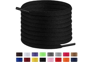 Dafannis Lacets ovales pour chaussures de sport, 2 paires de lacets demi-ronds pour baskets, chaussures de course, chaussures de basket et baskets