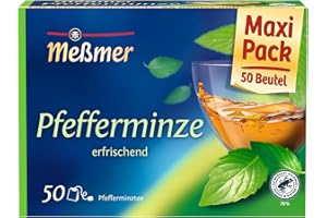 ‎MEßMER Meßmer Pfefferminze I 50 Teebeutel I Vegan I Glutenfrei I Laktosefrei