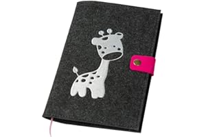 luxdag U-Heft Hülle mit Druckknopf aus Filz (Farbe & Stickerei wählbar) - Hülle für Kinderuntersuchungsheft & Impfpass - Organizer - Geschenk für werdende Mütter & Baby