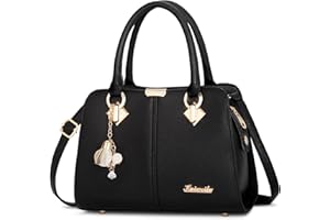 FORRICA Borsa a Mano Donna Elegante Borsa a Tracolla con Ciondolo Squisito PU Pelle Borsetta Borse a Spalla per Shopping Pendolarismo Nero