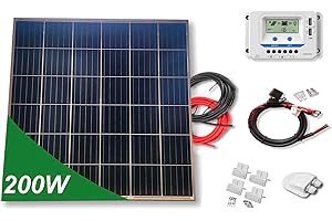 VIASOLAR Kit 200W ECO 12V panel solar placa cuadrada monocristalina células PERC de alta eficiencia para caravanas autocaravanas