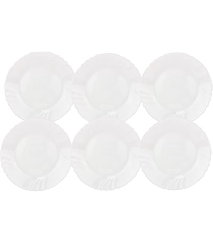 Bormioli Rocco EBRO Lot de 12 assiettes à dessert, petites assiettes 20 cm en verre trempé opale