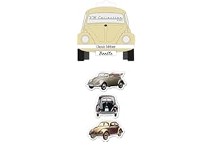 BRISA VW Collection - Aimants pour réfrigérateur, Bureau et Tableau de liège Volkswagen avec Motifs Coccinelle (Ensemble de 3/Classic/Coloré)