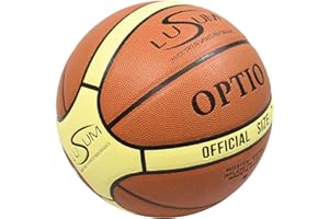 Lusum Optio Basketball Ball PU Leather Indoor Outdoor Basketball Sizes 5, 6, 7. All-Weather Grip, Training & Match Play Suitable for all Ages and Abilities.