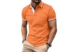 zitysport Polo Uomo Camicia a Maniche Corte Camicia da Golf Traspirante Uomo Camicie estive Sport Basic Slim Fit Tshirt con Tasca sul Petto Polo Shirt