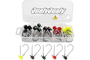 QualyQualy 3g 5g 6g Têtes plombées de Champignon, Jig Heads Têtes Plombées pour Pêche Leurres Souples 25 Pièces