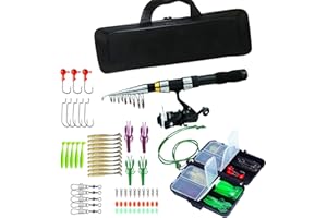 POVANJER Rod and Reel Combo - Portable Rod and Reel Combo with Case - Rod and Reel Combo for Adults Travel Saltwater Freshwater, Fishing Accessories for Fisherman Enthusiasts