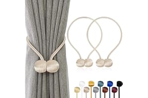 TopHomer Magnetisk gardin, gardinfäste, spännen, rep, bakåt, gardin, knytband, gardinhållare för heminredning, 2 stycken