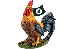 VERDOBA Figurine de Jardin Coq en résine, Peinte à la Main - Coq Chantant Figurines de Jardin Décorations de Jardin pour l'extérieur Grandes - Poules Décoration de Jardin Animaux (Coq Chantant)