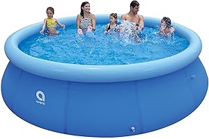 RAPTAVIS 360cm x 90cm Aufblasbares Schwimmbad Outdoor, Überirdisches Rundes Air-Top-Ring-Pool, Garten Rasen Familie