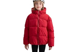 Happy Cherry - Abrigo Cálido Invierno con Capucha Niño Niña Chaqueta Acolchada Infantil Niños Niñas Ropa Gruesa Caliente para Nieve Al Aire Libre - 5-12 Años