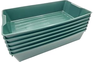 BURI 10 cajas universales de jardinería para plantas, 58 x 32 x 11 cm, macetas verdes, jardineras para cultivar, cuadradas, bandejas profesionales para semillas, robustas, resistentes a la intemperie,