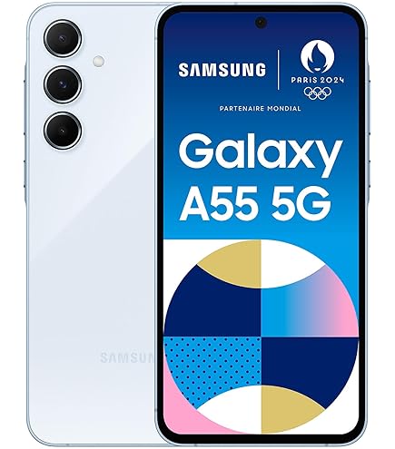 スマートフォン本体 Galaxy A55 5G Awesome Iceblue 128GB samsung Galaxy A55 5G (Awesome Iceblue, 12GB RAM, 256GB Storage