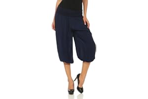 MALITO MORE THAN FASHION Malito Mujer Pantalón Bombacho Aladino Harem Pantalón Yoga Uni 1483