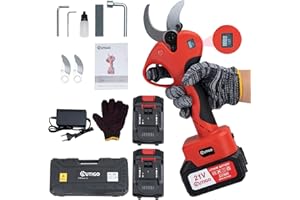 OUTIGO Sécateur Électrique Sans fil, 40mm Secateur Electrique 6000 mAh, Sécateur électrique avec Écran avec 2 Batteries de 3.0Ah pour la taille, le jardinage, les arbres fruitiers et le vignoble