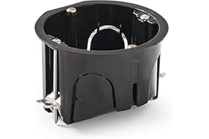 FAMATEL - Caja de empotrar para paredes huecas | Para mecanismos | Redonda | 67x49 mm | Negro