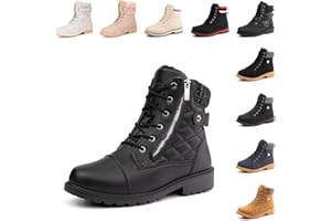 Hitmars Botte Femme Hiver Bottines Fourrées Bottes de Neige Courte Chaussure Chaude Basses Winter Boots Femme Antidérapante Confort Noir Brun Gris EU 36-43