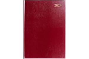 Collins Debden Collins Essential - Agenda giornaliera 2024, formato A4, con appuntamenti, agenda 2024 una pagina per giorno, diario e libro degli appuntamenti 2024, per affari, accademici e personali