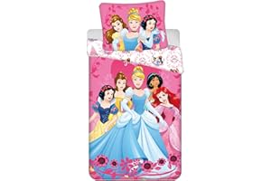 Jerry Fabrics Disney Princess Children's Bedding Comforter Set for Girls including Duvet Cover and Pillow Case, Multi-Colour